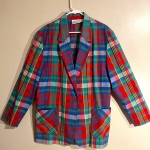 80's Vintage Plaid Blazer